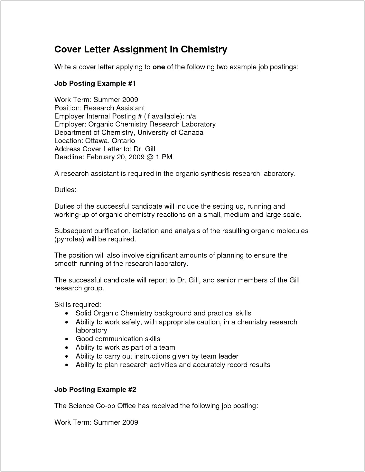 Organic Chemistry Research Assistant Skills Resume