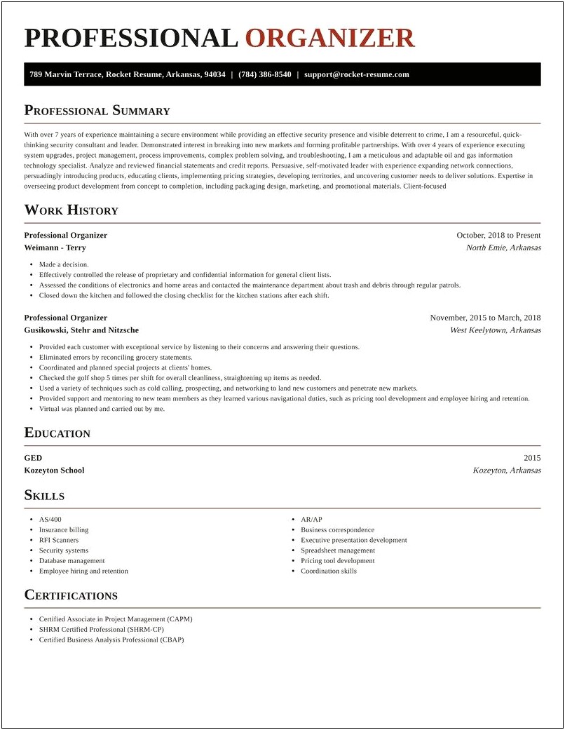 Organize Professionals Skills On A Resume By Start