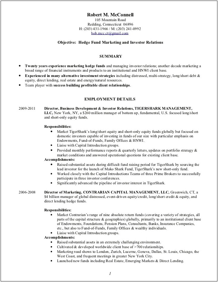 Other Experience At Bottom Of Resume