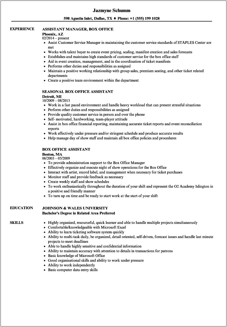 Out Of The Box Resume Example