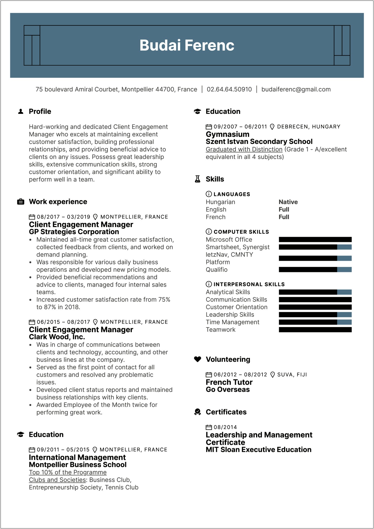 Outreach And Engagement Manager Resume