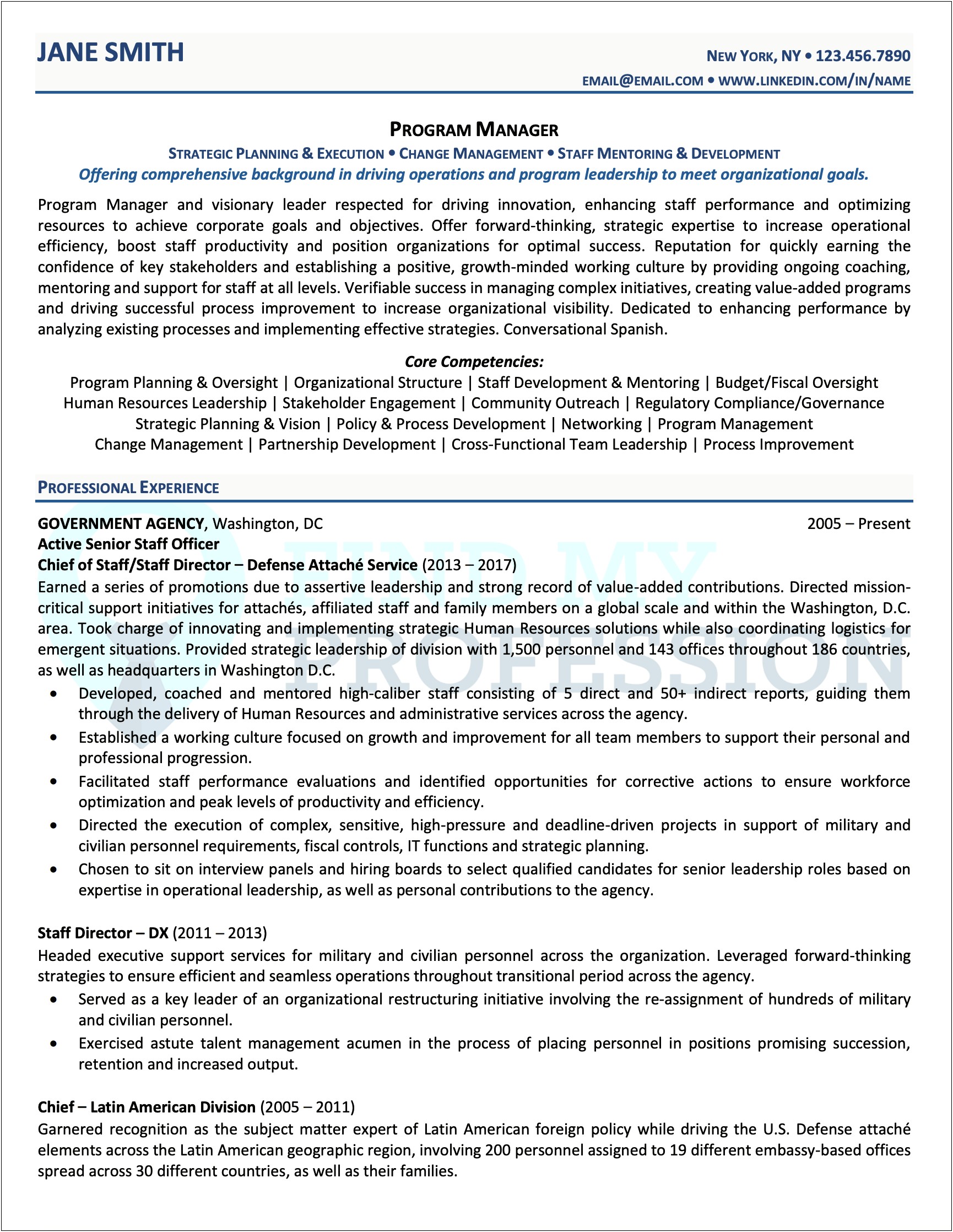 Outstanding Resume Examples For Government Contracting Management