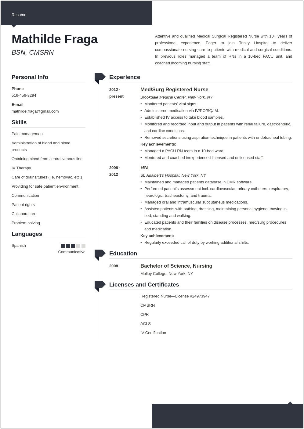 Pacu Rn Job Description For Resume