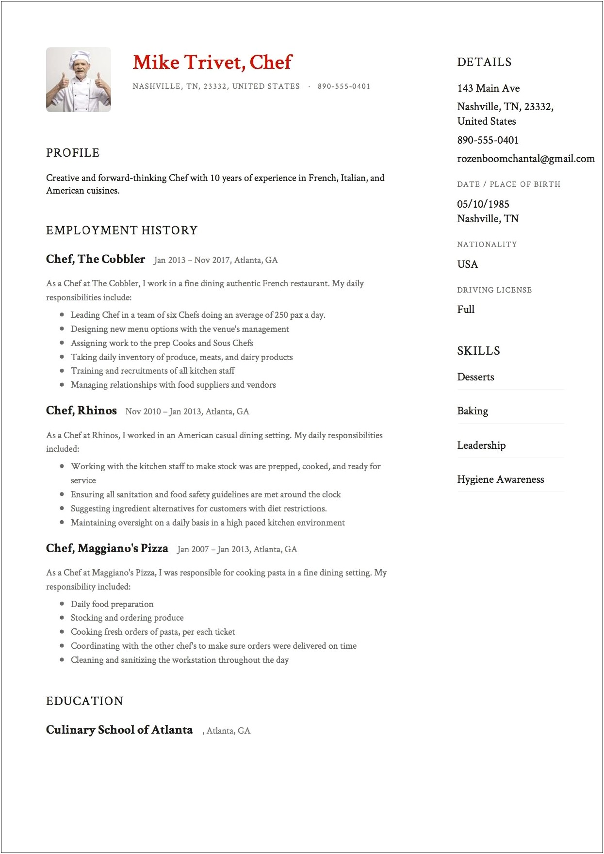 Panera Bread Associate Job Description For Resume