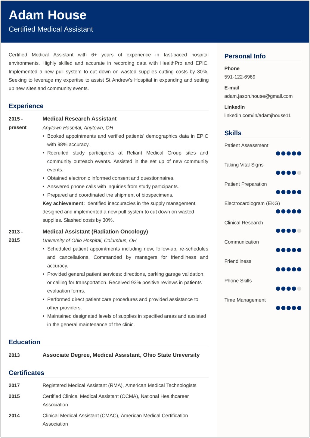 Patient Care Assistant Resume Objective