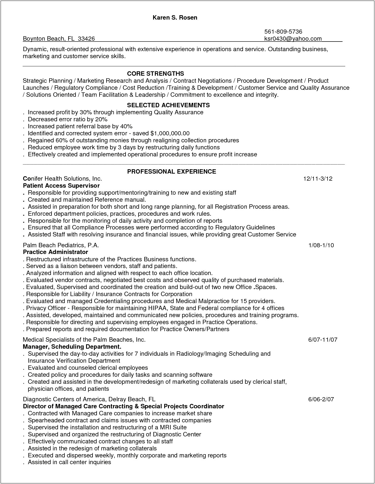 Patient Care Resume Objective Examples