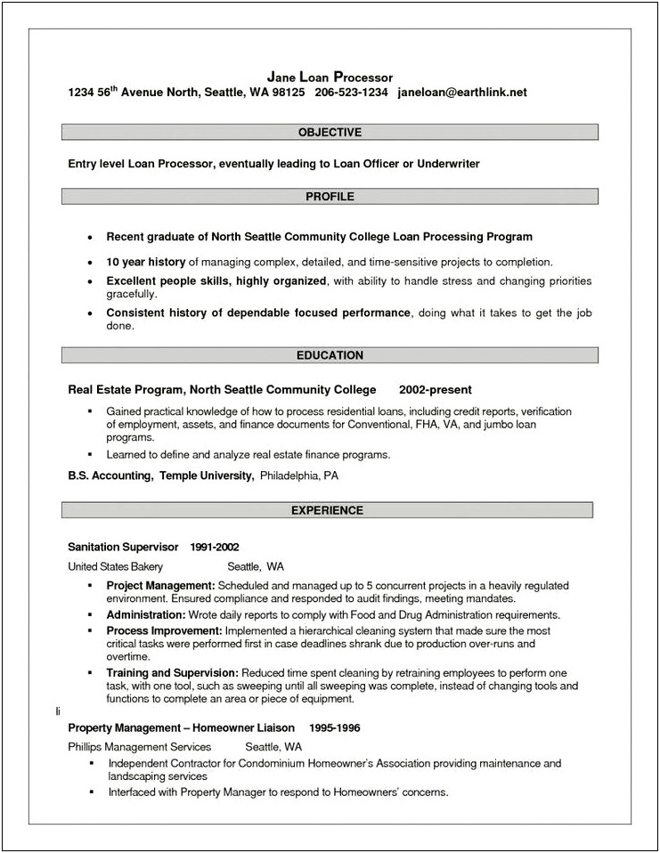 Payday Loan Manager Resume Sample
