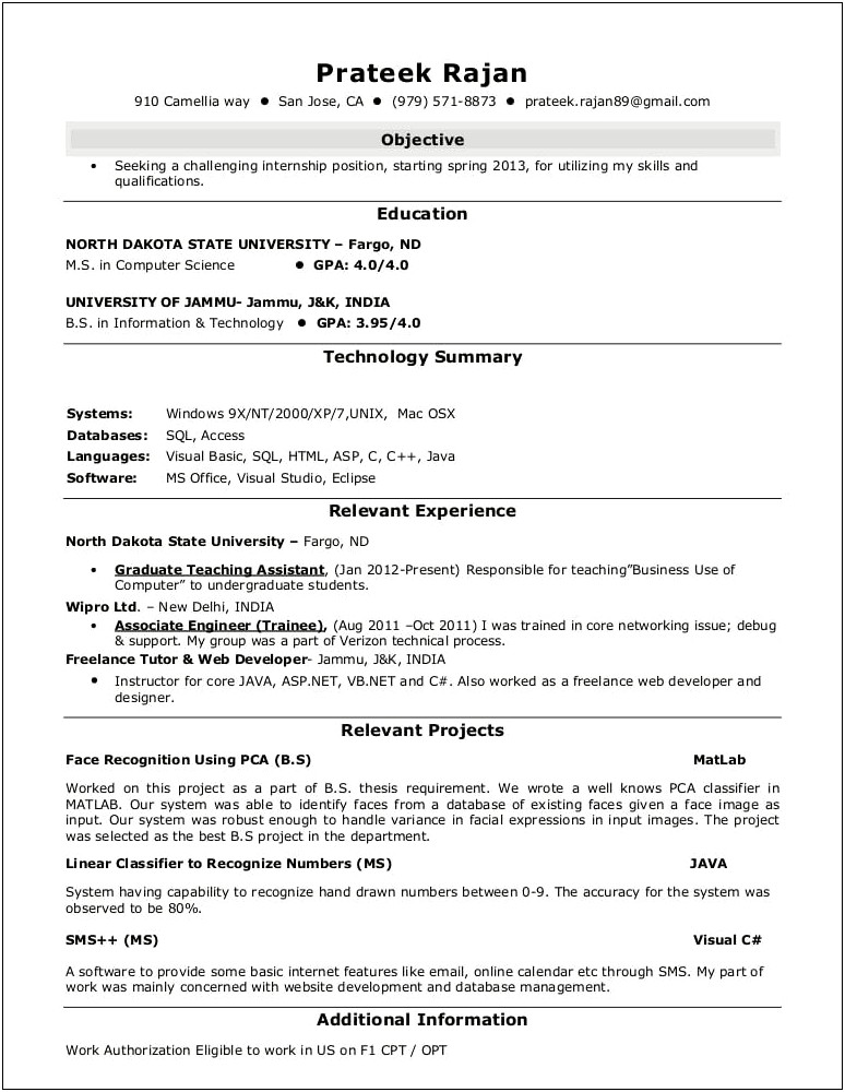 Pca Skills And Qualifications Resume