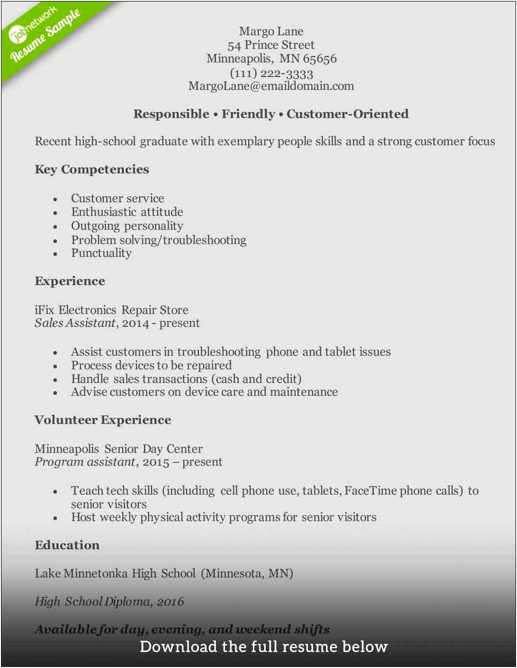 Perfect Customer Service Resume Examples