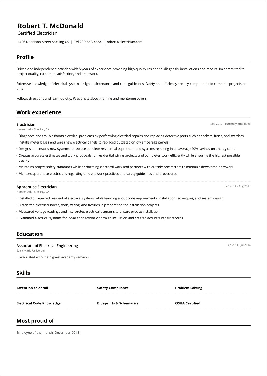 Perfect Resume Template 2018 According To New Patter