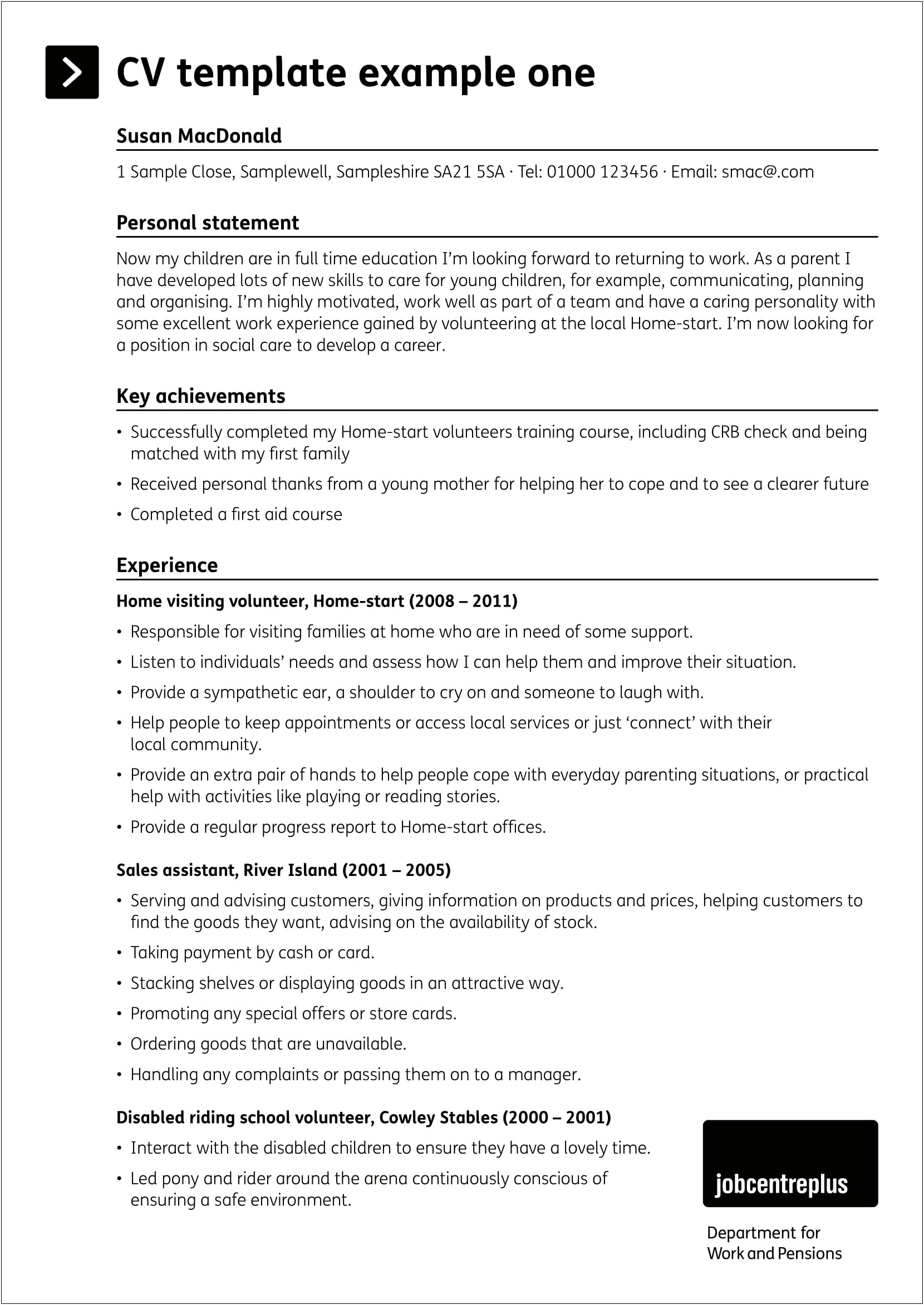 Personal About Me Resume Examples