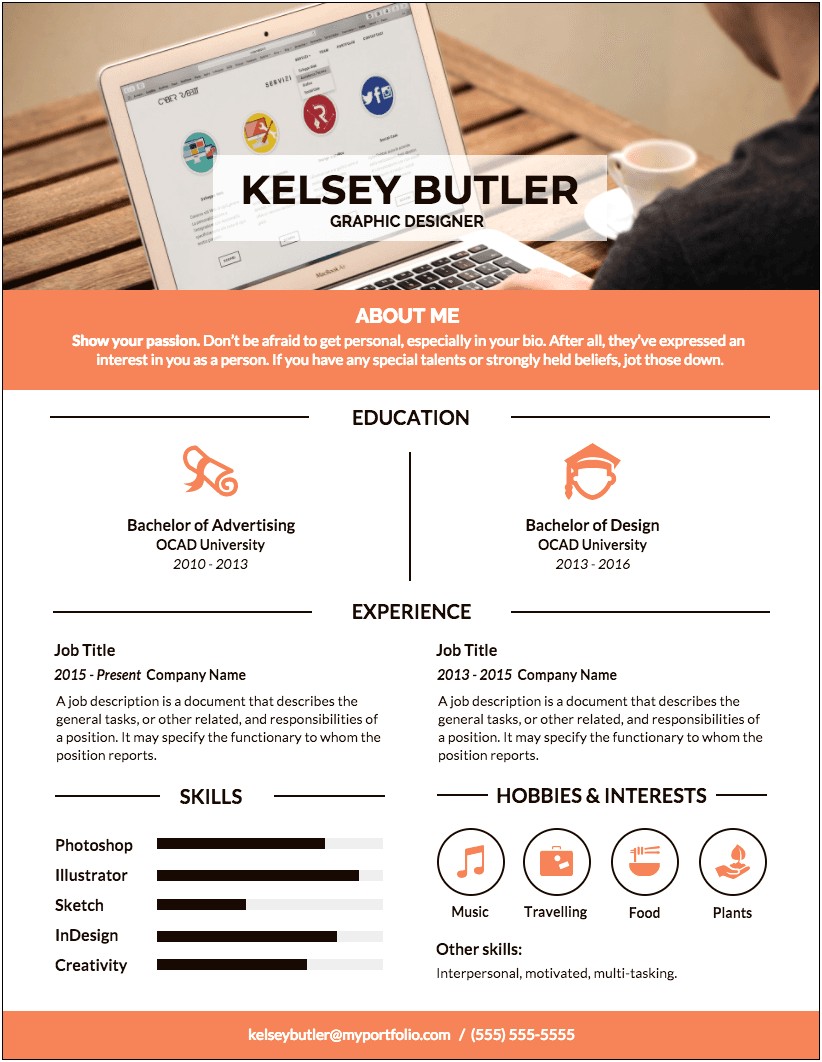 Personal Branding Page Or Resume Examples