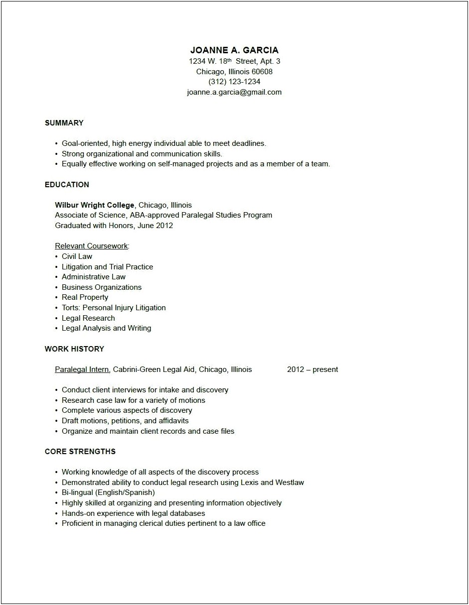 Personal Injury Paralegal Job Description Resume