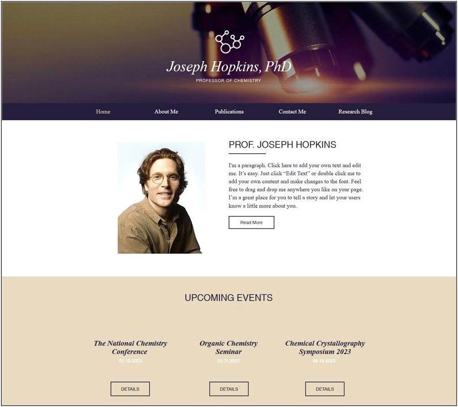 Personal Resume Website Free Template