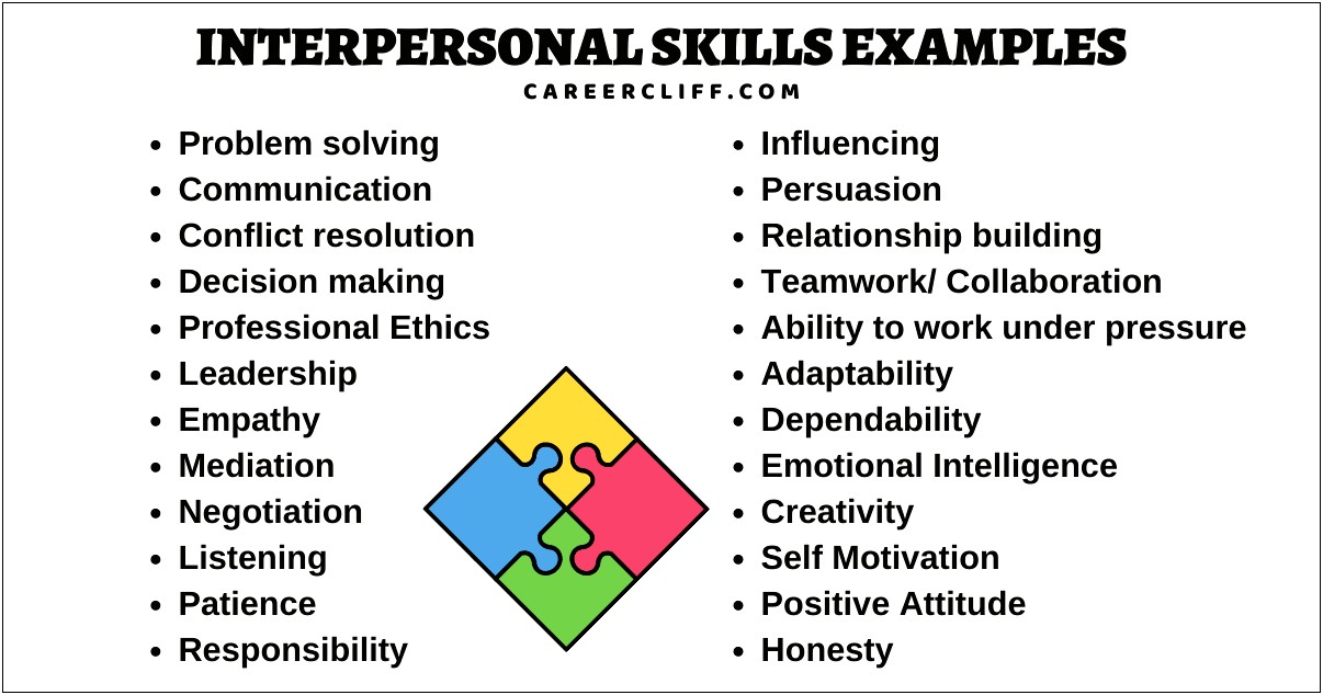 Personal Skills For Resume In Sentence