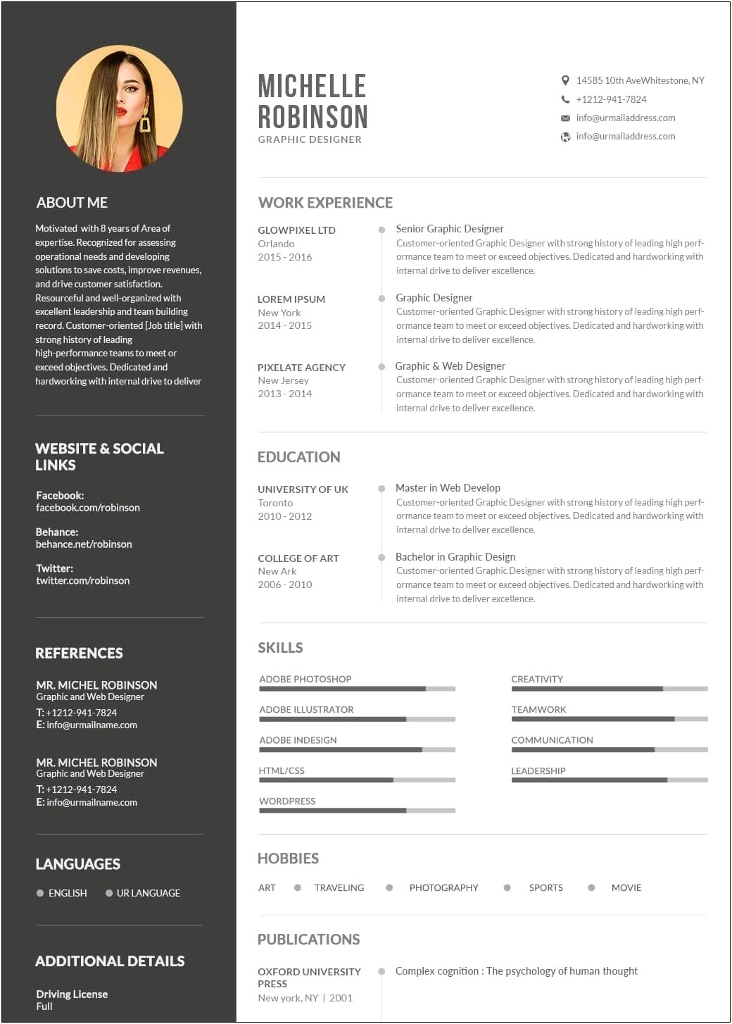 Personal Statement Resume Examples Graphic Design