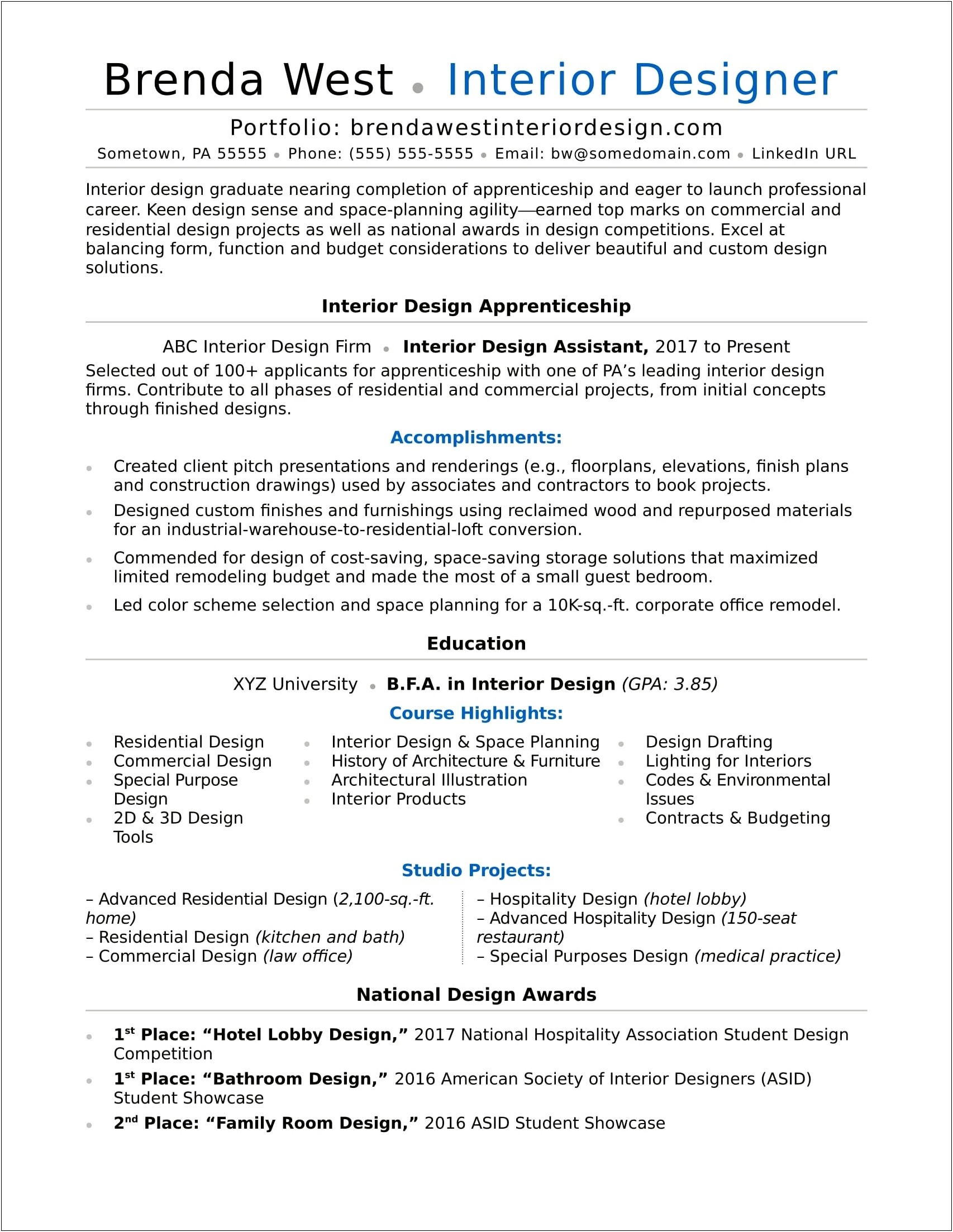 Personal Summary On Resume Example Art Director