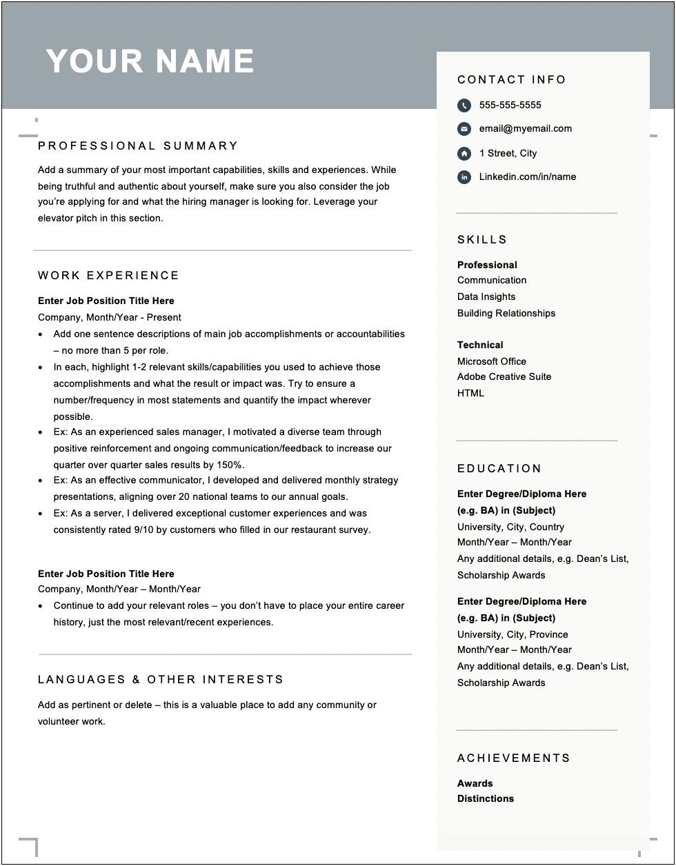 Personal Support Worker Functional Resume Sample