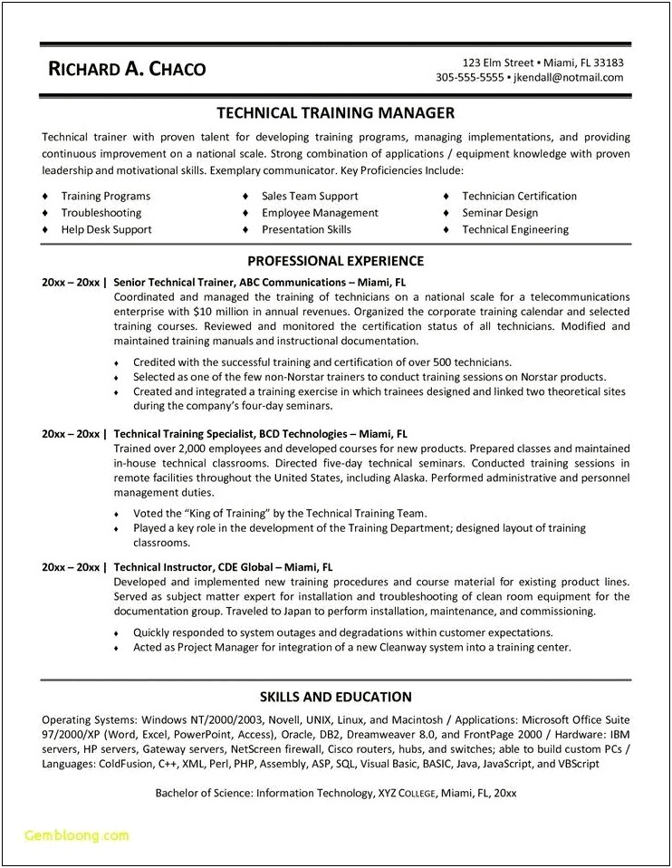Personal Trainer Resume Special Skills