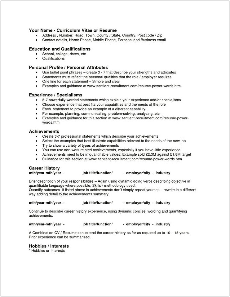 Personal Traits In Resume Sample