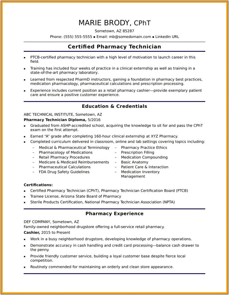 Pharmacy Operations Director Resume Examples