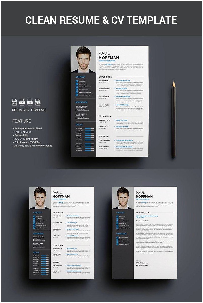 Photoshop Resume Template Download Free