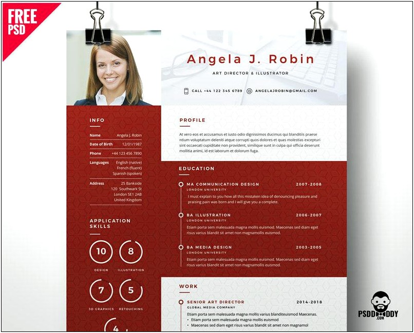 Photoshop Resume Template Free Download