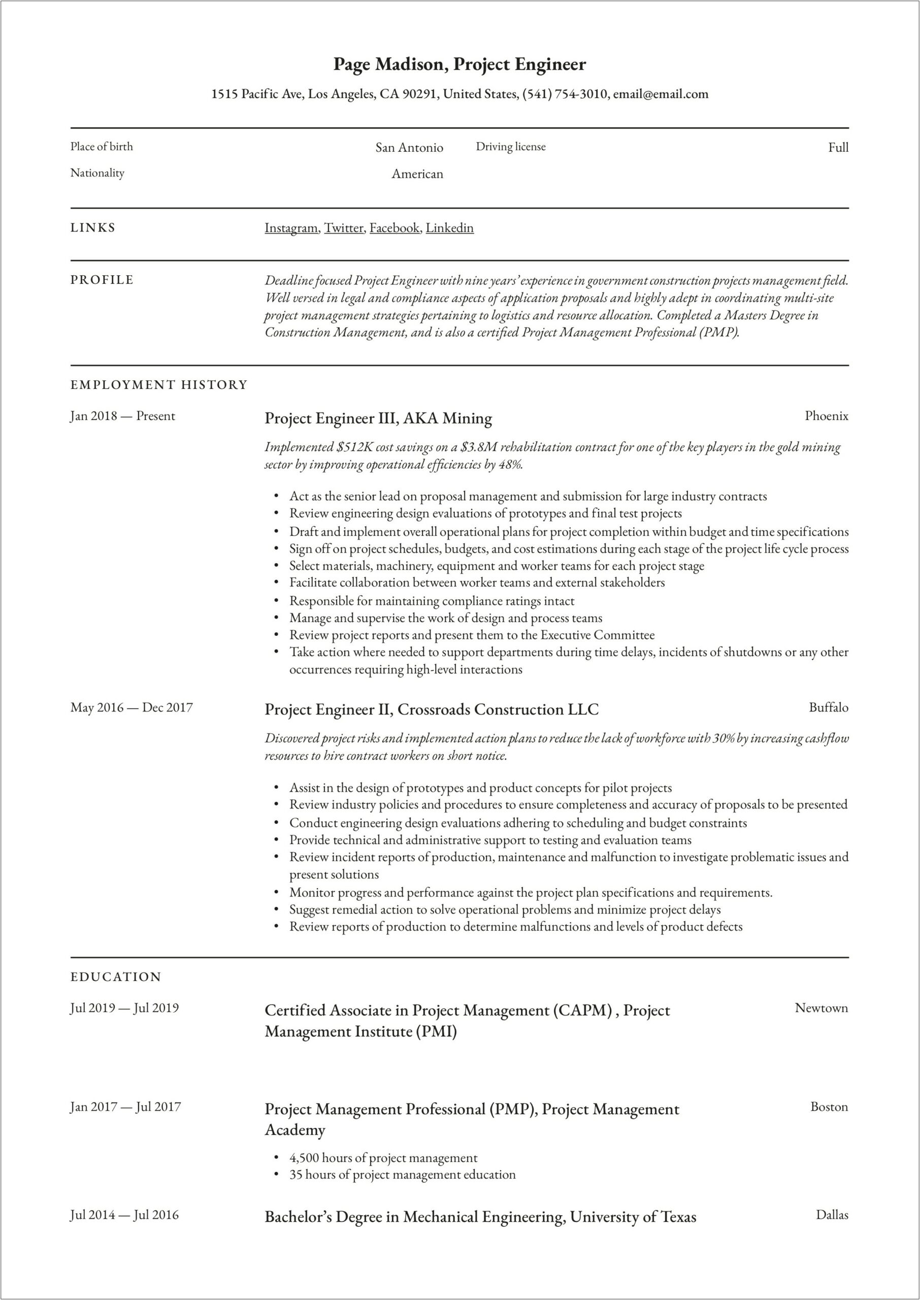 Physical Design Engineer Resume Objective