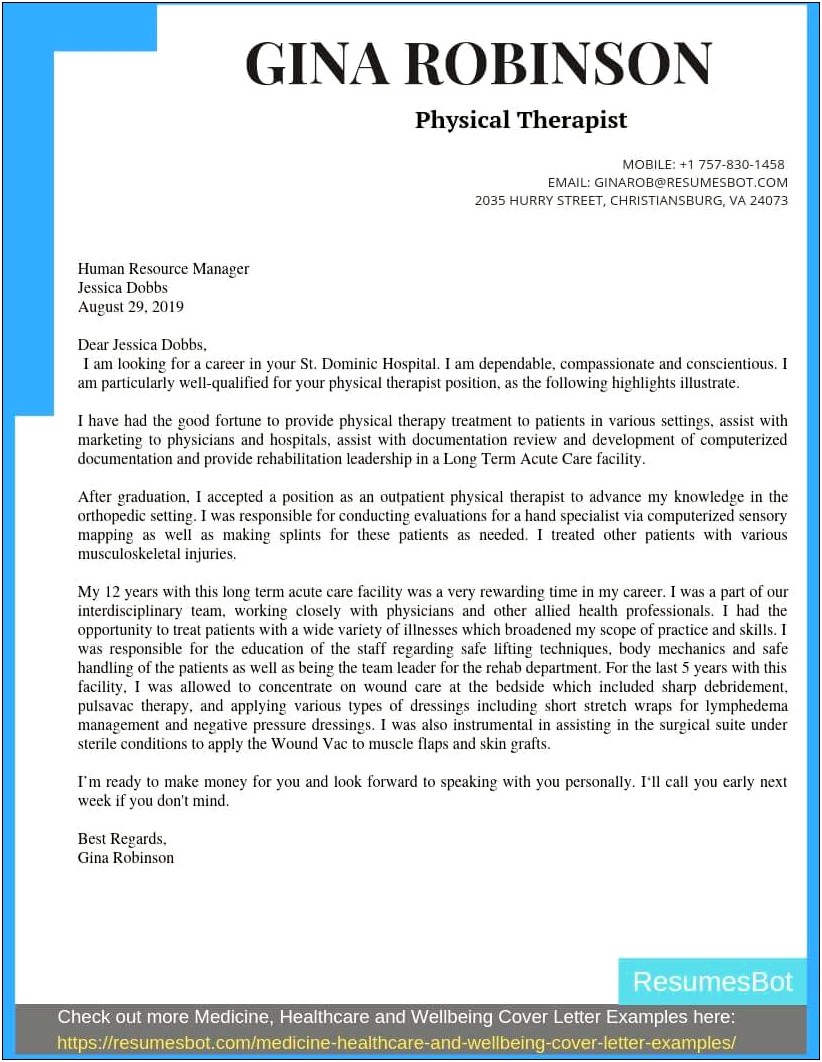 Physician Cover Letter Examples Resume
