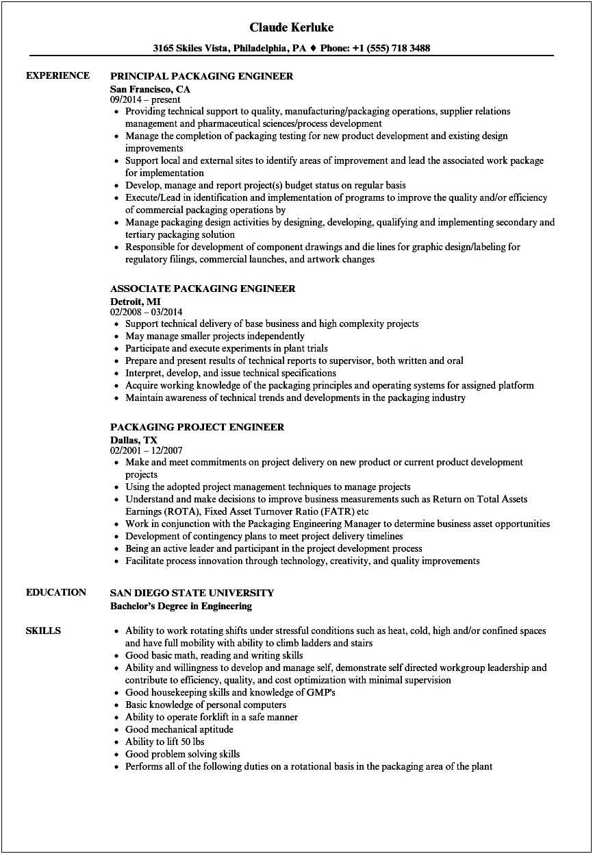 Picking And Packing Jobs Resume