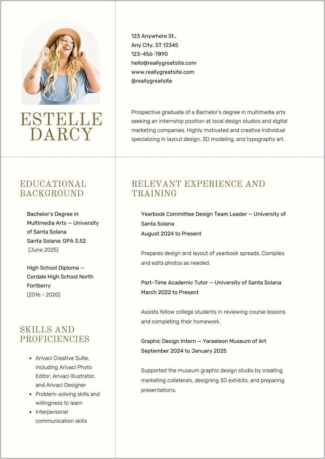 Picture Of A College Resume Sample