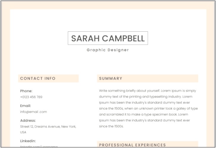 Pink Resume Template Free Download