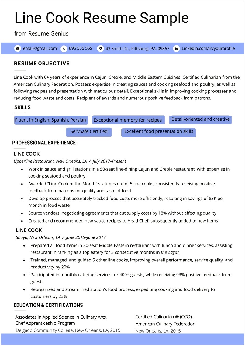 Pizza Delivery Driver Food Prep Resume Examples