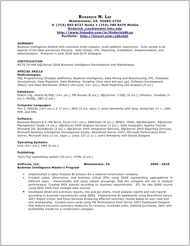 Pl Sql Resume For 3 Year Experience