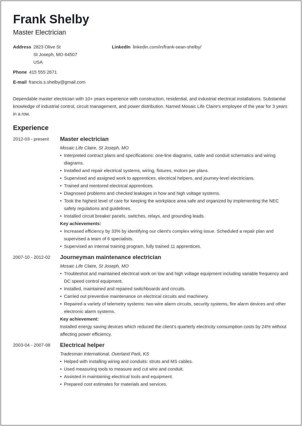 Power Words For A Job Resume