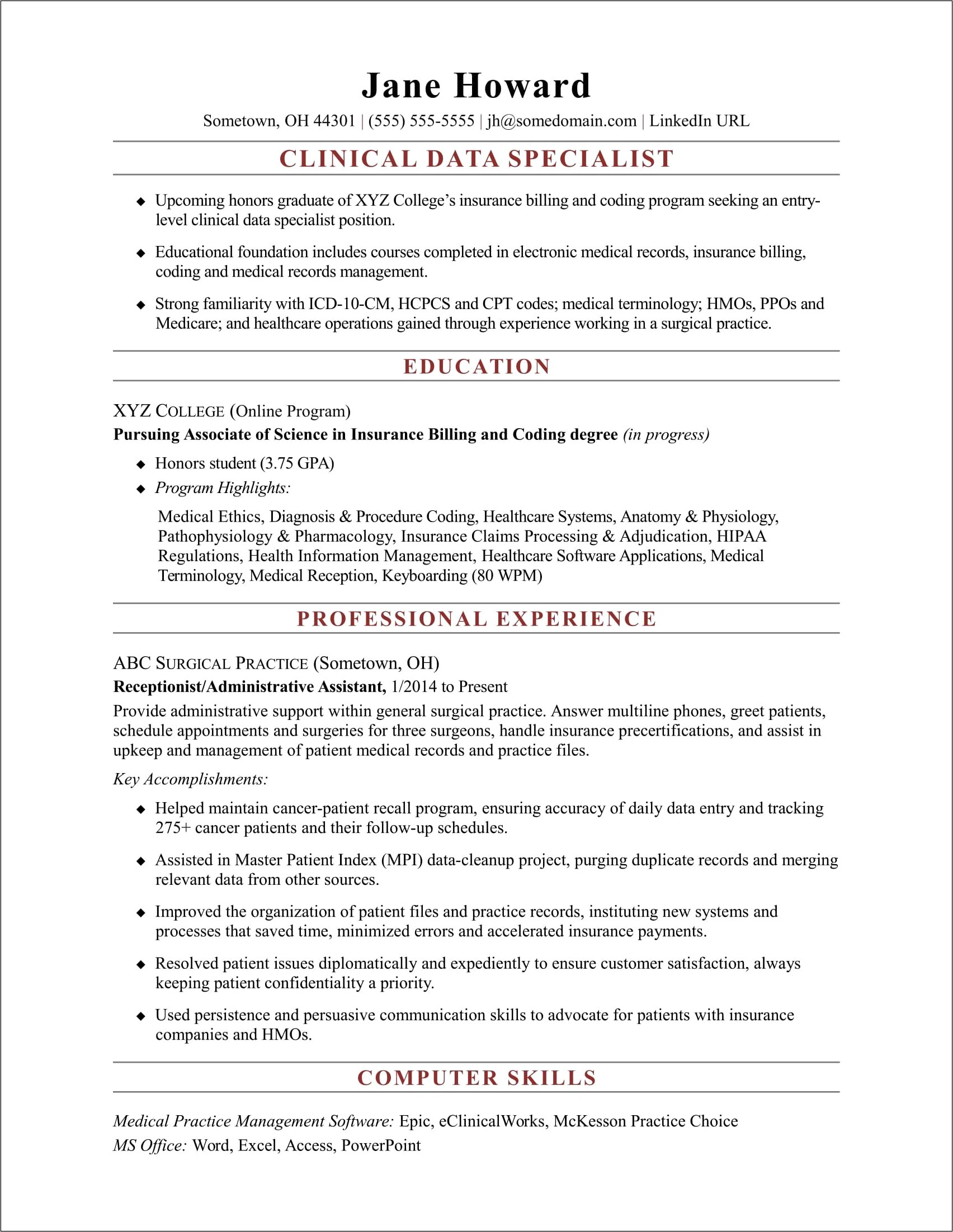 Practice Completing A Job Resume