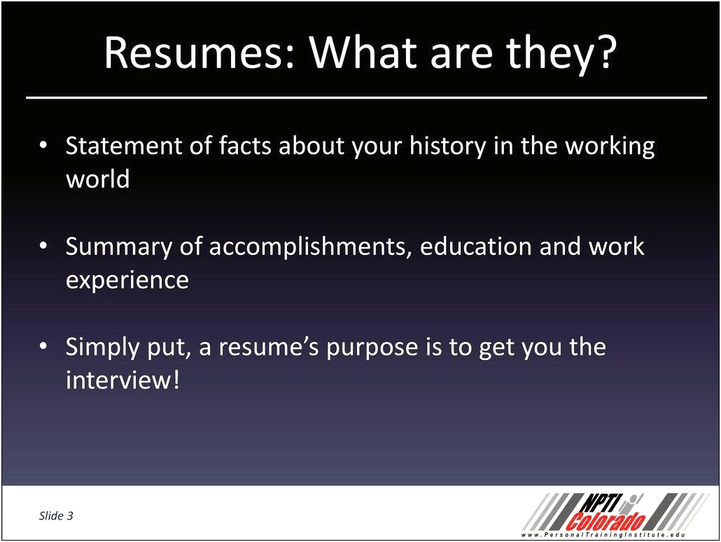 Presentation Where To Put In Resume