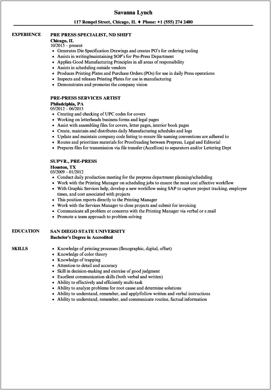 Press Brake Operator Job Description For Resume