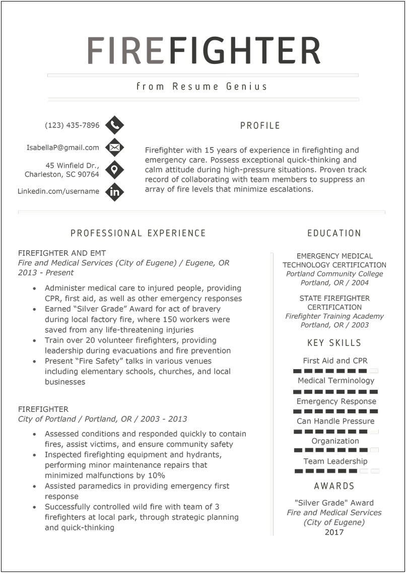 Prewritten Examples Of Military Service On Resume