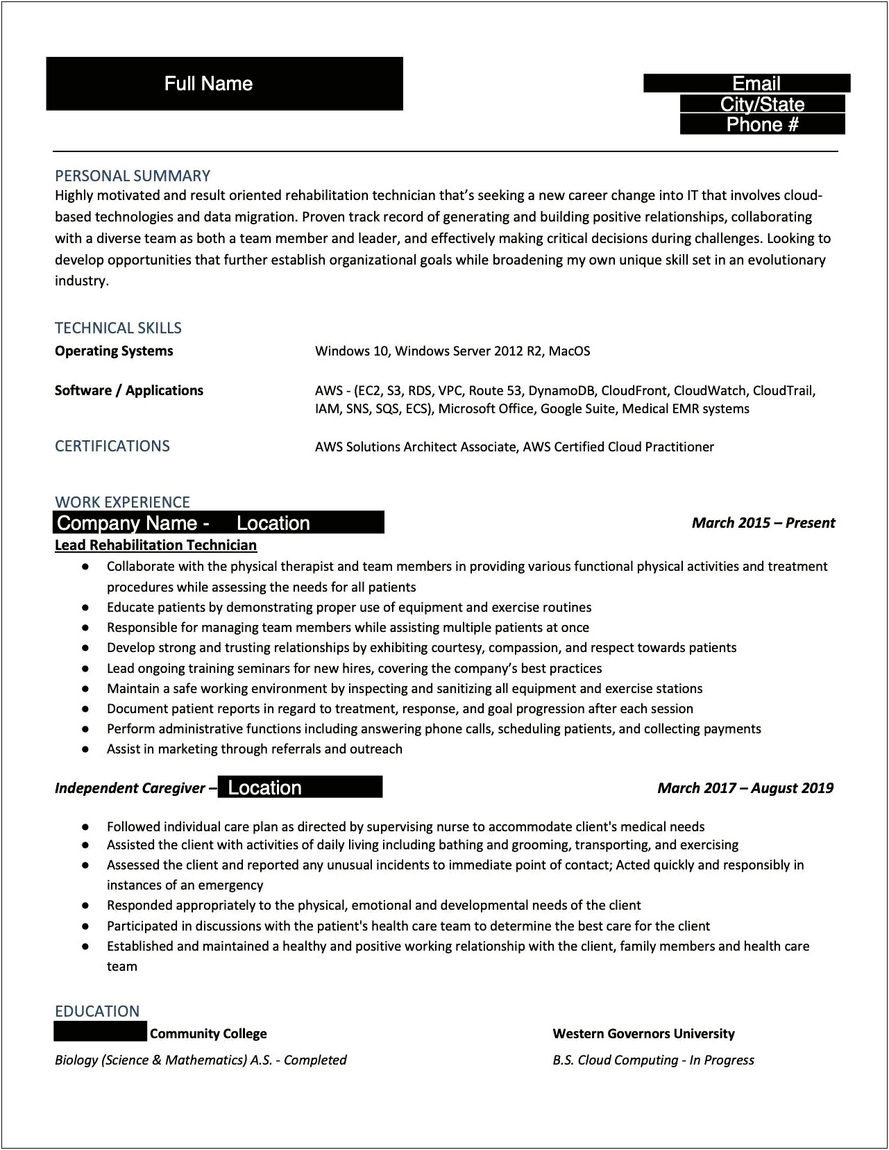 Prior Job Experience Summary On A Resume