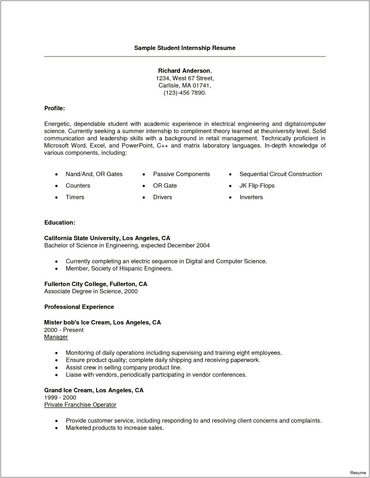 Private Equity Intern Resume Examples