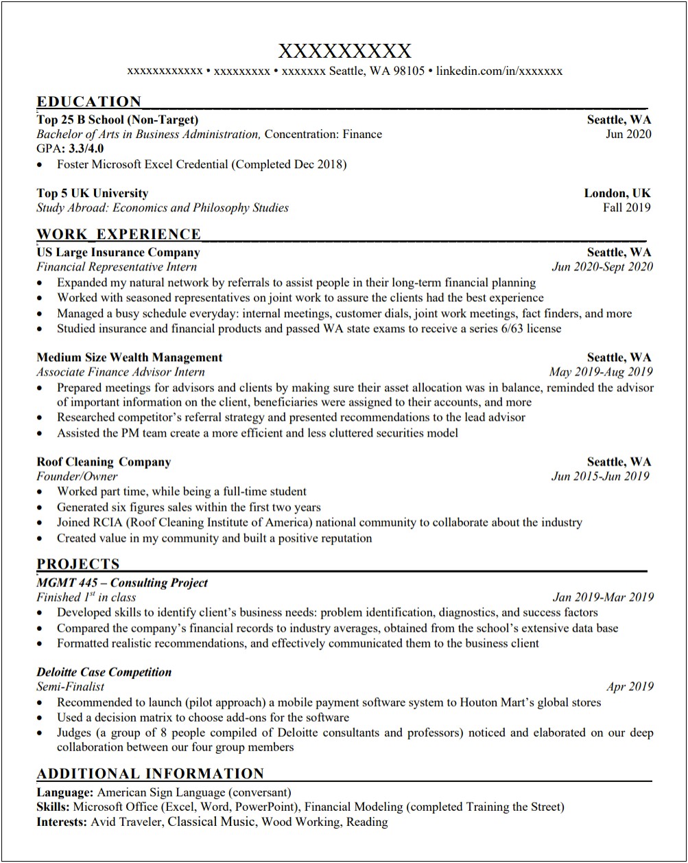 Private Wealth Management Associate Resume