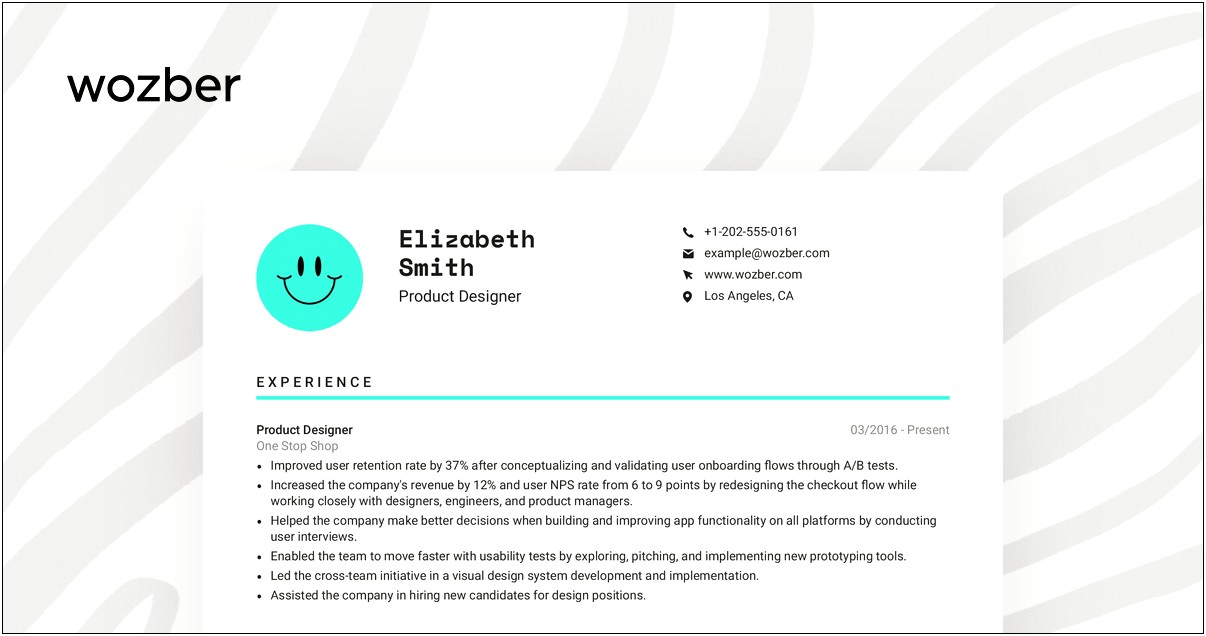 Product Design Manager Resume Sample