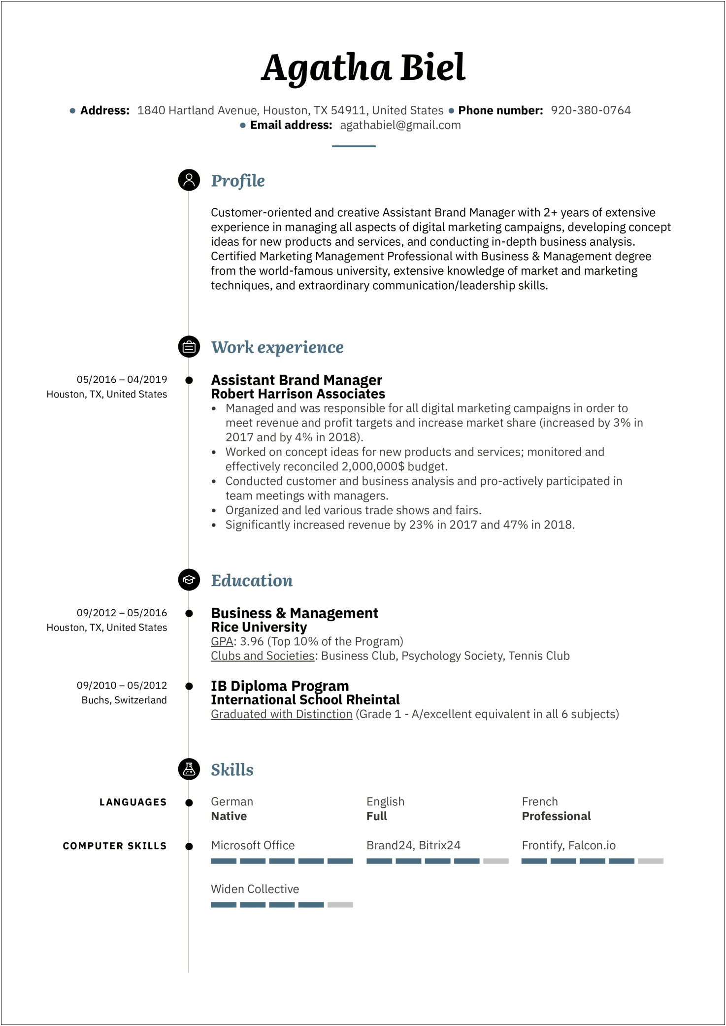 Product Manage Resume Example 2019