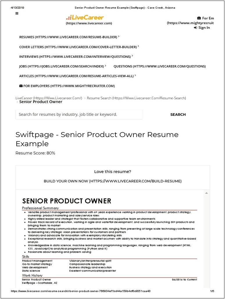 Product Owner For Rcm Resume Template
