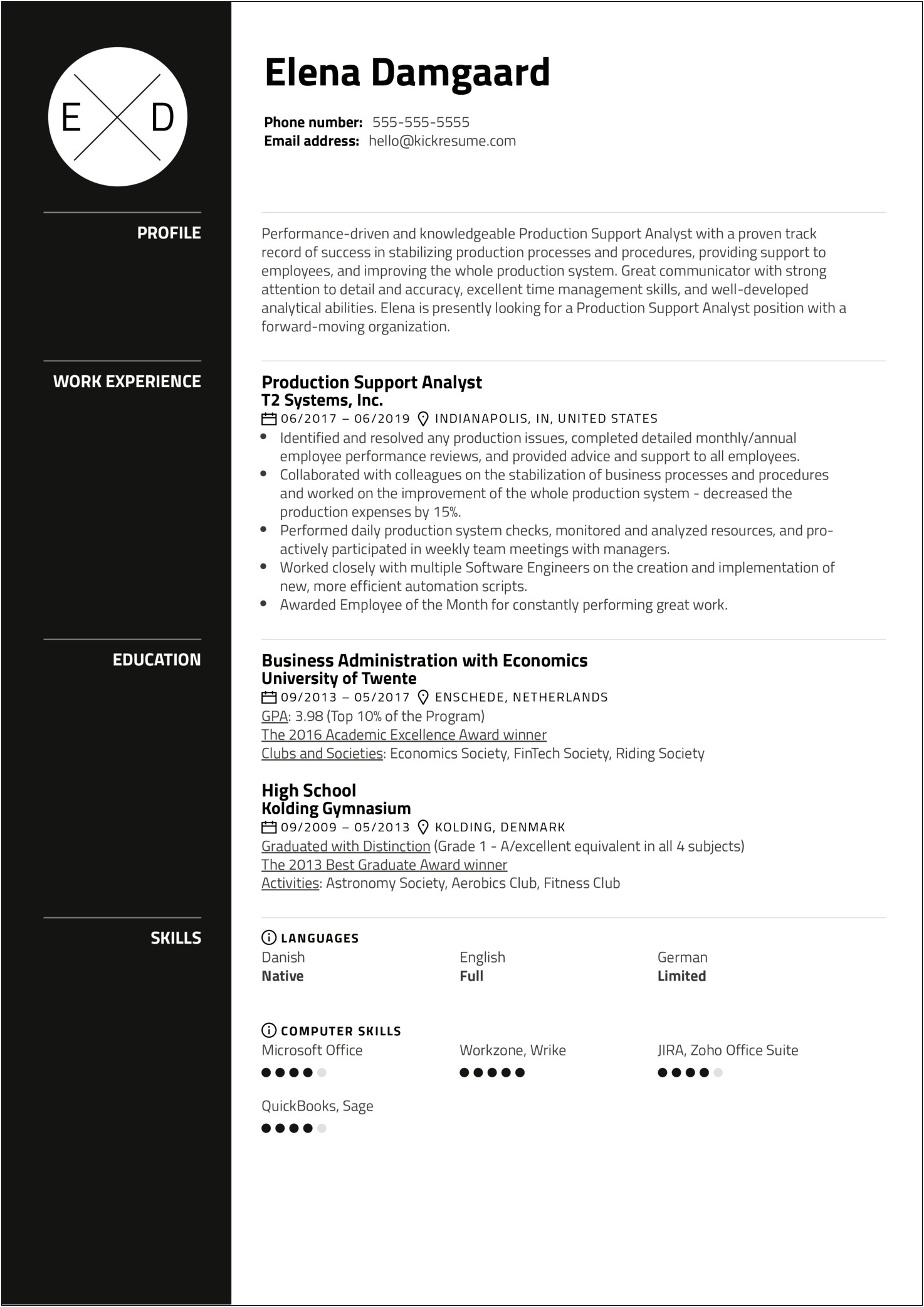 Production Support Sample Resume Net