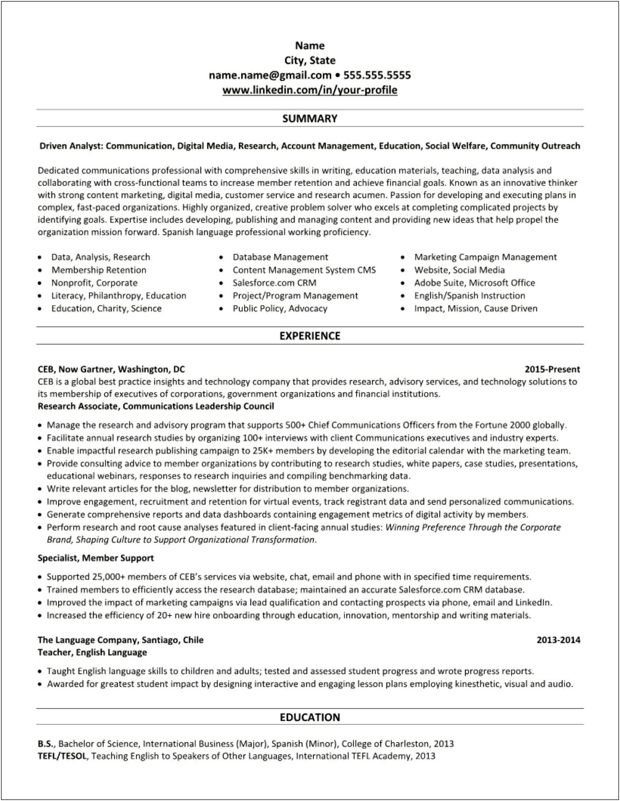 Profeesional Summary For Resume Examples