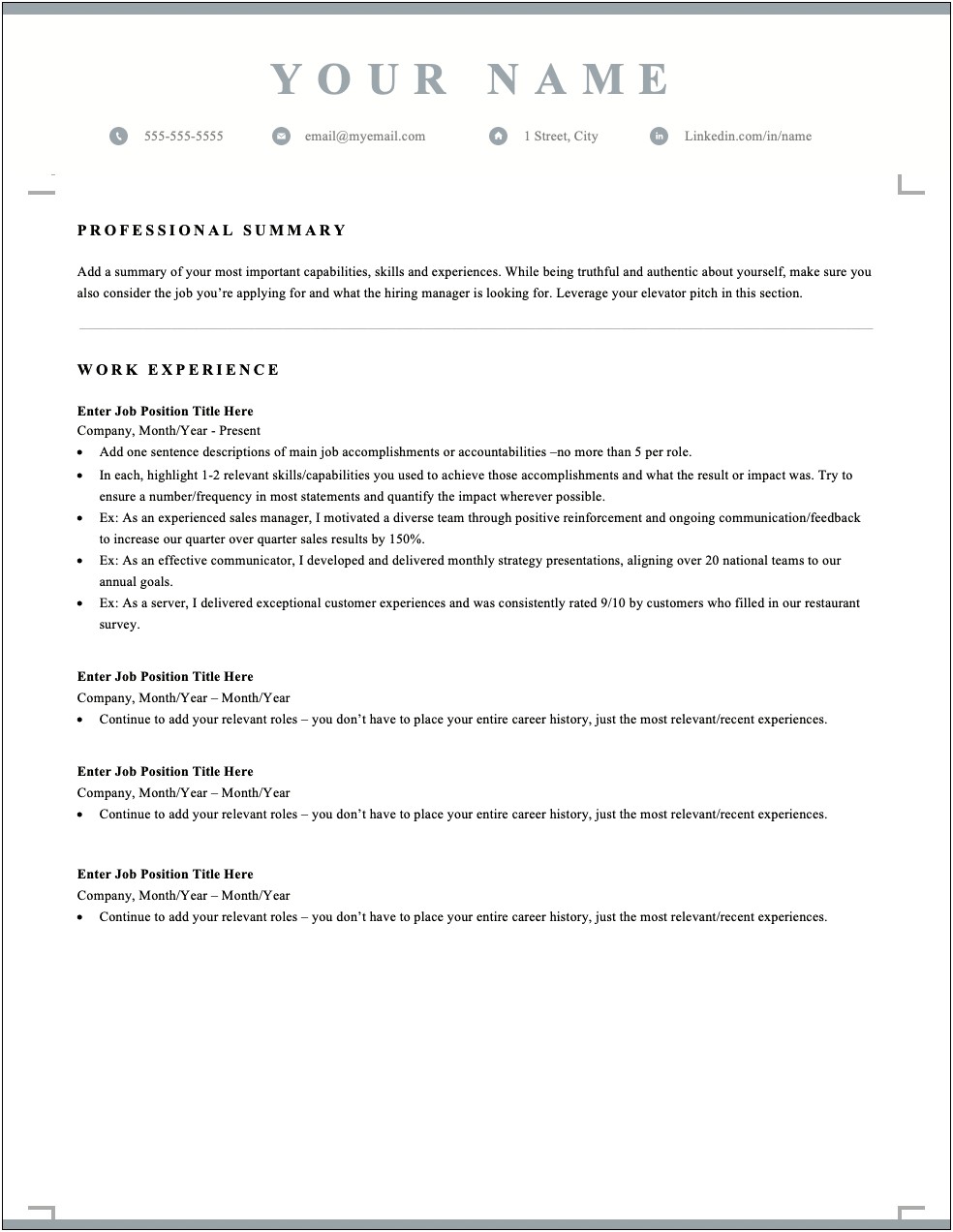 Profession Format Of Resume And Cover Letter