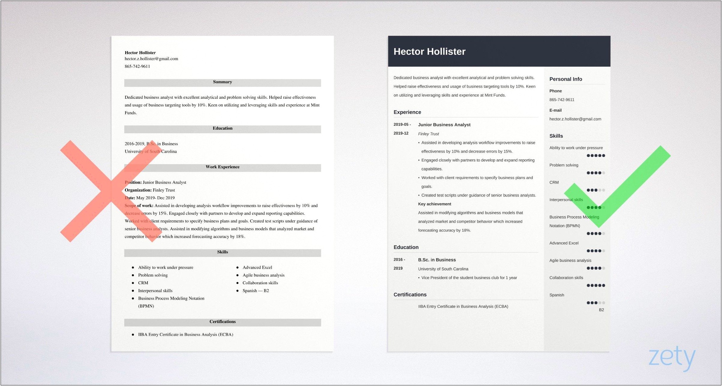 Professional Business Analyst Resume Examples