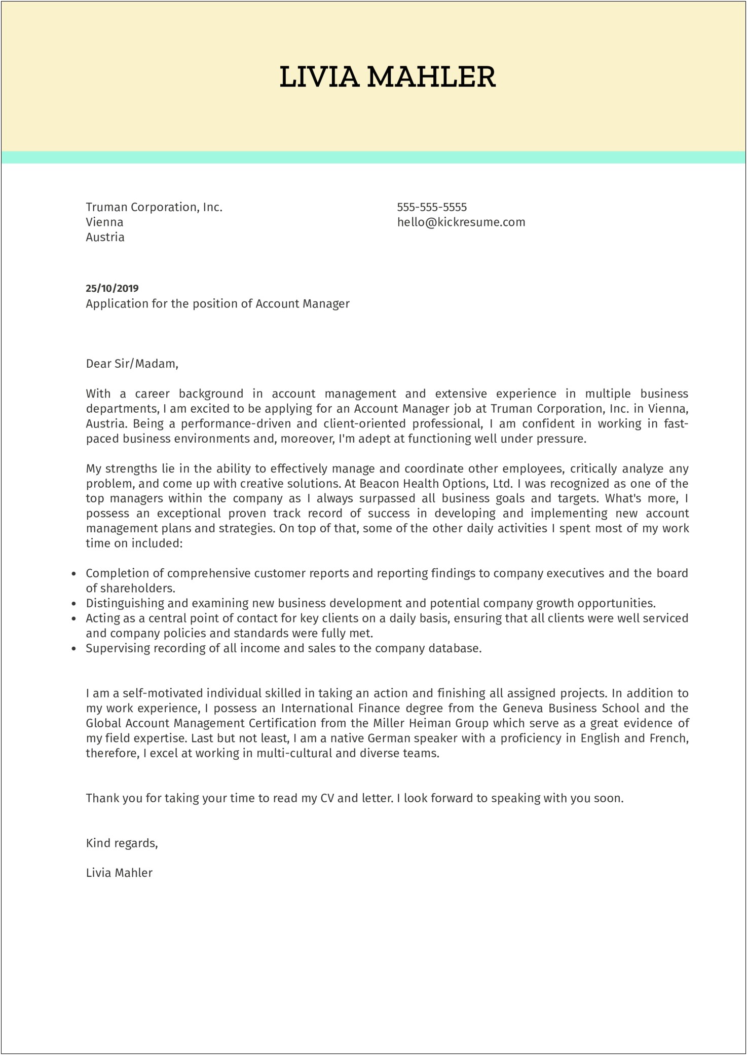 Professional Cover Letter For Resume My Strengths Lie